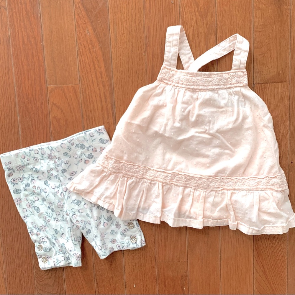 Shabby Chic shorts and top set, size 12 months